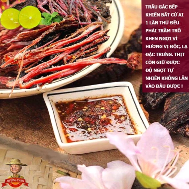 Combo 1KG Thịt Trâu Gác Bếp + Thịt Heo Gác Bếp Ngon Chuẩn Mường Then kèm Chăn Chéo 2