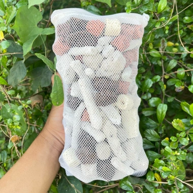 Combo 1kg Túi Lọc Ngân Kéo 5 Loại: Sứ Nhẫn Đỏ, Sứ Trắng, San Hô, Nham Thạch, Đá Lông Vũ - Giá 30.800₫ 7