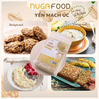 Combo 1kg Yến Mạch Cán Mỏng NUGAFOOD Nhập Khẩu Úc Giảm Cân Ăn Kiêng Ưu Đãi 115.750 VND