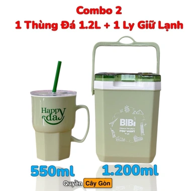 Combo 2-1 Thùng Đá Mini 1.2L + Ly 550ml - Giữ Nhiệt Tốt, Giá Sốc 80.000₫ 4