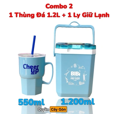 Combo 2-1 Thùng Đá Mini 1.2L + Ly 550ml - Giữ Nhiệt Tốt, Giá Sốc 80.000₫ 10