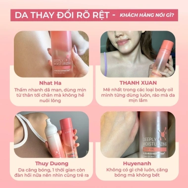 Combo 2 Abera Body Oil 150ml - Dầu Dưỡng Body Mềm Mịn, Căng Bóng Da, Thấm Nhanh Không Bết Rít - Giá 480k 8 Combo 2 Abera Body Oil 150ml - Dầu Dưỡng Body Mềm Mịn, Căng Bóng Da, Thấm Nhanh Không Bết Rít - Giá 480k 8