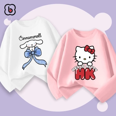 Combo 2 áo dài tay bé gái Cinnamoroll Kitty - áo thu đông cổ tròn thun cotton 1-10 tuổi BabyloveGO giá 156.000₫ 4