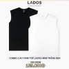 Combo 2 áo tanktop nam tính LADOS-9.085 trắng-đen 100% cotton co giãn, thấm hút, trẻ trung - Giá 222.000₫