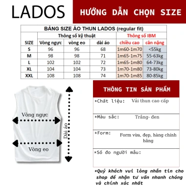 Combo 2 áo tanktop nam tính LADOS-9.085 trắng-đen 100% cotton co giãn, thấm hút, trẻ trung - Giá 222.000₫
