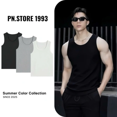 Combo 2 Áo Thun Gân Tank Top Cotton Nam – Thoáng Mát, Thấm Hút Mồ Hôi, 74.800₫