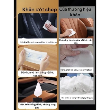 Combo 2 Bịch 80 khăn ướt đa năng: Vệ sinh xe ô tô, nội thất, túi xách, giày da - 27.5k 2 Combo 2 Bịch 80 khăn ướt đa năng: Vệ sinh xe ô tô, nội thất, túi xách, giày da - 27.5k 2
