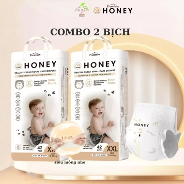 Combo 2 bịch bỉm Honey Premium - Quần siêu mỏng mịn, thấm hút tốt, giá 599.000₫