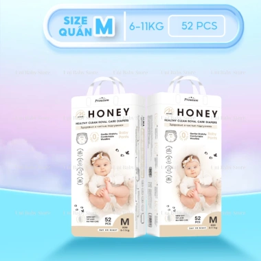 Combo 2 bịch bỉm Honey Premium - Quần siêu mỏng mịn, thấm hút tốt, giá 599.000₫ 10 Combo 2 bịch bỉm Honey Premium - Quần siêu mỏng mịn, thấm hút tốt, giá 599.000₫ 10
