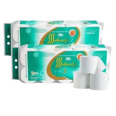 Combo 2 Bịch Giấy Vệ Sinh Hà Nội 20 Cuộn 4 Lớp Siêu Dai Siêu Mịn Không Lõi & Có Lõi Giá 110k