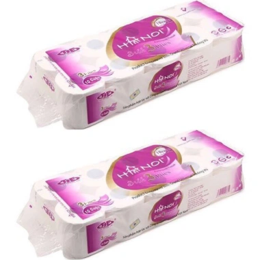 Combo 2 Bịch Giấy Vệ Sinh Hà Nội 20 Cuộn 4 Lớp Siêu Dai Siêu Mịn Không Lõi & Có Lõi Giá 110k