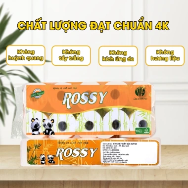 Combo 2 bìch giấy vệ sinh Rossy Gấu Trúc 10 cuộn, có lõi, tặng 01 giấy rút - 78.000₫ 5