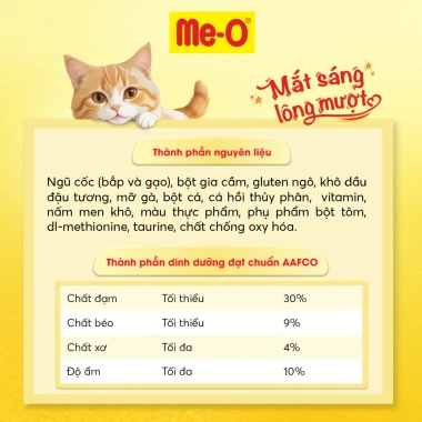 Combo 2 Bịch Thức ăn mèo Me-O Hạt cá hồi 400gr x2 - Tặng nón BH HĐ299k - 102.600 VND 5
