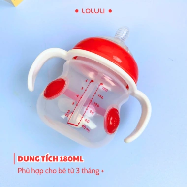 Combo 2 bình sữa cổ rộng Loluli thiết kế bụng bầu, báo nóng, nhựa PP cao cấp 180ml - Giá 450.000₫ 5