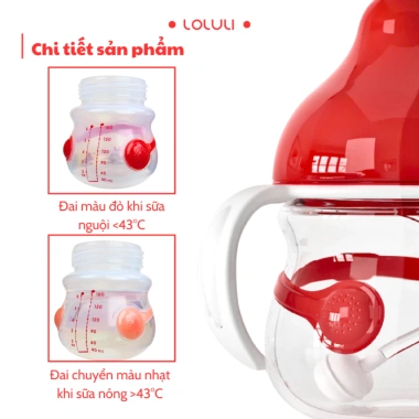 Combo 2 bình sữa cổ rộng Loluli thiết kế bụng bầu, báo nóng, nhựa PP cao cấp 180ml - Giá 450.000₫ 8