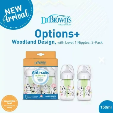 Combo 2 bình sữa Dr.Brown's Options Plus cổ rộng 150ml - WB52.016, giá ưu đãi 588.000₫