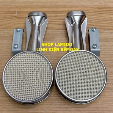 Combo 2 Bộ Họng Đầu Đốt Bếp Gas + Ống Điếu, Mâm Chia Lửa FujiShi Ceramic Trắng Hồng 9cm Kèm Bass và Vít - Giá chỉ 75.000 VND
