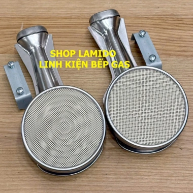 Combo 2 Bộ Họng Đầu Đốt Bếp Gas + Ống Điếu, Mâm Chia Lửa FujiShi Ceramic Trắng Hồng 9cm Kèm Bass và Vít - Giá chỉ 75.000 VND