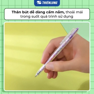Combo 2 Bút gel Quick Dry Thiên Long GEL-045 mực đen 0.5mm, khô nhanh, đệm cầm tay êm ái - 24.000 VNĐ