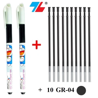 Combo 2 bút gel Thiên Long Gel012 + 10 ruột gel, ngòi GR04 0.5mm - Giá chỉ 79.000đ 2