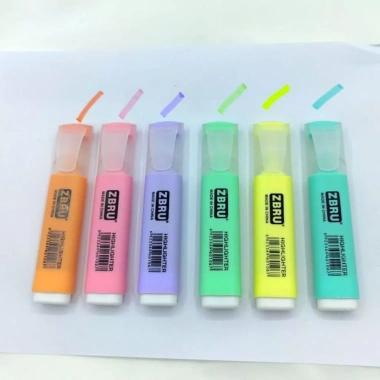 Combo 2 Bút Highlight ZBRU Pastel - Đánh dấu tài liệu, học sinh, sinh viên, văn phòng, giá 13.000 VND 3