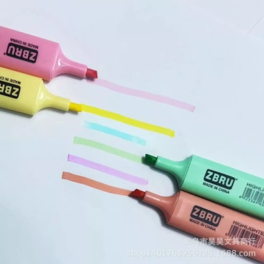 Combo 2 Bút Highlight ZBRU Pastel - Đánh dấu tài liệu, học sinh, sinh viên, văn phòng, giá 13.000 VND 6