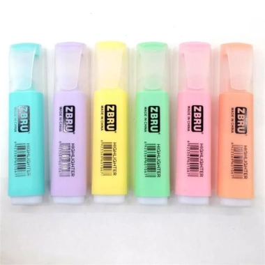 Combo 2 Bút Highlight ZBRU Pastel - Đánh dấu tài liệu, học sinh, sinh viên, văn phòng, giá 13.000 VND 7