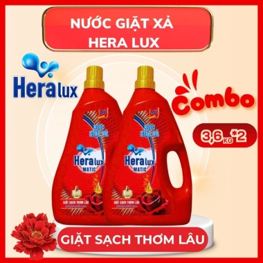 Combo 2 can Nước giặt xả Hera Lux - Giặt sạch, thơm lâu, tiết kiệm thời gian và nước, giá chỉ 275.000₫ 5