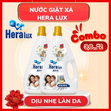 Combo 2 can Nước giặt xả Hera Lux - Giặt sạch, thơm lâu, tiết kiệm thời gian và nước, giá chỉ 275.000₫ 7
