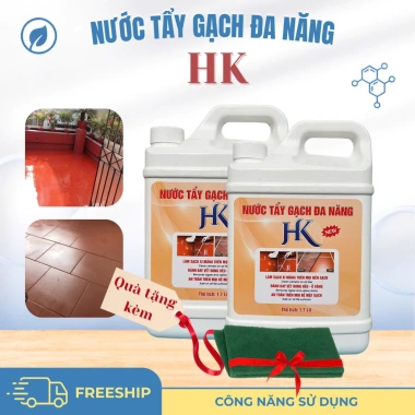 Combo 2 Can Nước Tẩy Gạch Đa Năng HK 1.7L Giảm giá 208k Tặng 2 miếng chà