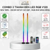 Combo 2 Cây Đèn LED RGB V120 120cm Nháy Theo Nhạc, Điều Khiển App - Trang Trí PC, TV & Phòng Cực Kì Đẹp