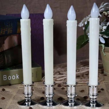 Combo 2 Cây Nến Điện Tử Chân Đế Cao, Đèn Cầy Điện Tử, Nến Bàn Thờ - Chảy Sáp, Giá 37.000₫