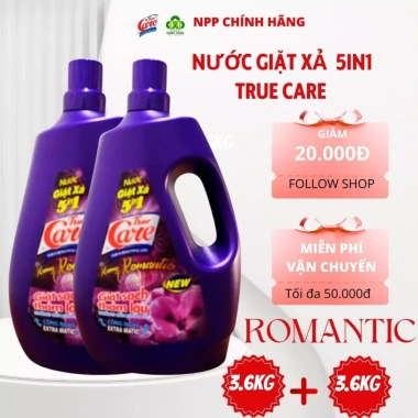 Combo 2 chai 3.6kg Nước giặt xả 5in1 tím Hương - Giặt sạch thơm lâu, 300.000đ