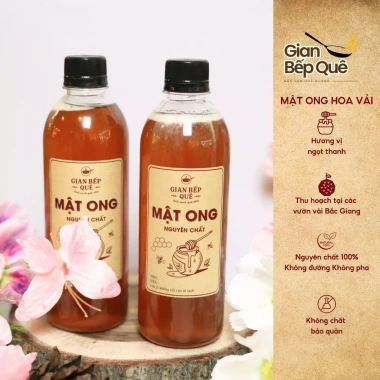 Combo 2 chai Mật Ong Hoa Vải Bắc Giang 500ml - Tự Nhiên, Sánh Mịn, Giá 170k