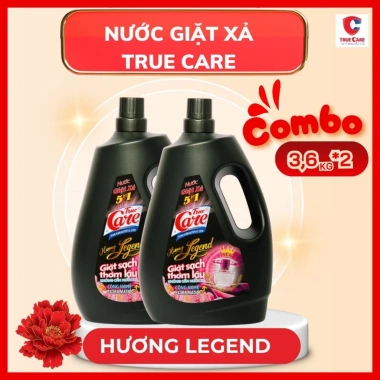 Combo 2 chai màu đen 3,6kg Nước giặt xả 5in1 True Care - Giá 300.000, sạch bẩn thơm lâu