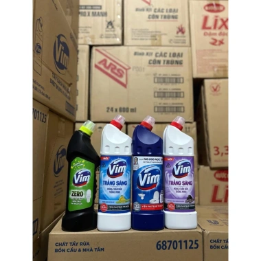 Combo 2 chai Nước Gel Tẩy Bồn Cầu Vim Diệt Khuẩn Trắng Sáng Duck 880ml, 870ml, 500-900ml Giá chỉ 38.000₫ 9