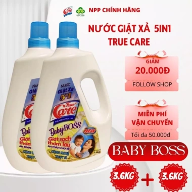 Combo 2 chai Nước Giặt Xả 5in1 True Care 3.6kg - Hương Baby dịu nhẹ, an toàn cho bé, chỉ 300.000 VND 2