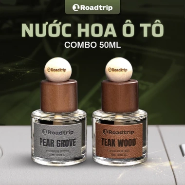Combo 2 chai Nước hoa ô tô Cao cấp 1Roadtrip Pear Grove & Teak Wood 50ml – Không nồng gắt, khử mùi, chống say xe