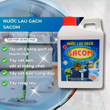 Combo 2 Chai Nước Lau Gạch Sàn SacomClean – Tẩy Vết Ố Vàng, Rong Rêu, Xi Măng, Sơn 99k 2