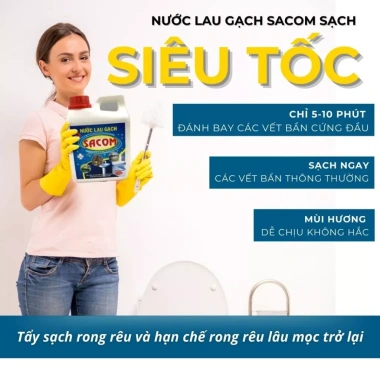 Combo 2 Chai Nước Lau Gạch Sàn SacomClean – Tẩy Vết Ố Vàng, Rong Rêu, Xi Măng, Sơn 99k 3