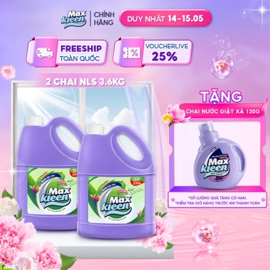 Combo 2 chai Nước Lau Sàn MaxKleen Ban mai thanh mát 3.6kg - Giá ưu đãi 169.000 VND