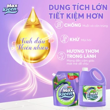 Combo 2 chai Nước Lau Sàn MaxKleen Ban mai thanh mát 3.6kg - Giá ưu đãi 169.000 VND