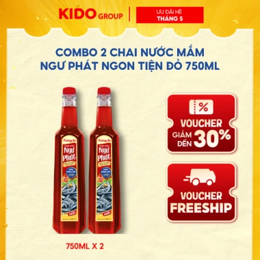 Combo 2 chai Nước Mắm Ngư Phát Ngon Tiện Đỏ 750ml - 148.000đ, giảm 31.080đ, thơm ngon