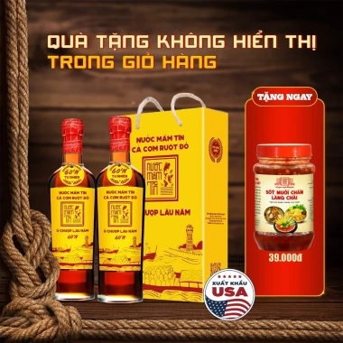 Combo 2 chai Nước Mắm Tĩn Cá Cơm Ruột Đỏ 60N 500ml - Tặng Kiết Thành và Sốt Muối Chấm, Giá Ưu Đãi 420.000₫