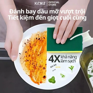 Combo 2 chai Nước rửa chén Bã trà xanh lên men tự nhiên KinKít 600g - Giảm giá 20% - Mềm da tay, khử mùi, sạch bám 7