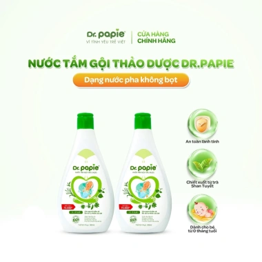 Combo 2 chai Nước tắm thảo dược Dr.Papie SIZE LỚN 500ml giảm rôm sảy an toàn cho bé sơ sinh - Tiết kiệm Combo 2 chai Nước tắm thảo dược Dr.Papie SIZE LỚN 500ml giảm rôm sảy an toàn cho bé sơ sinh - Tiết kiệm