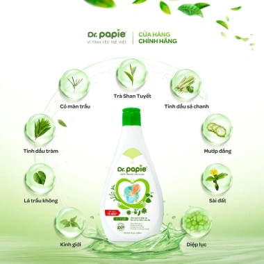 Combo 2 chai Nước tắm thảo dược Dr.Papie SIZE LỚN 500ml giảm rôm sảy an toàn cho bé sơ sinh - Tiết kiệm 7 Combo 2 chai Nước tắm thảo dược Dr.Papie SIZE LỚN 500ml giảm rôm sảy an toàn cho bé sơ sinh - Tiết kiệm 7