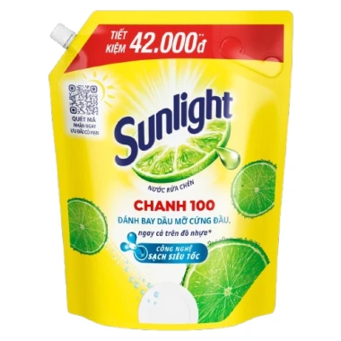 Combo 2 chai Sunlight Chanh 100 - Sạch dầu mỡ, đồ nhựa, 4x3.1kg - Chỉ 158.000 VND 4