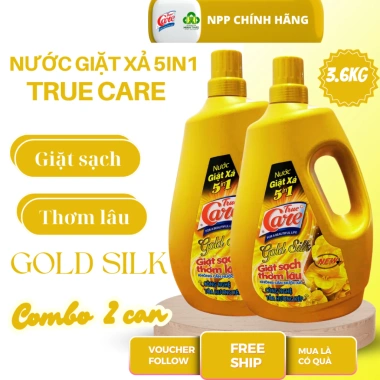 Combo 2 chai vàng 3.6kg True Care 5in1 Nước giặt xả – Trắng sạch, hạt lưu hương, chỉ 300.000đ