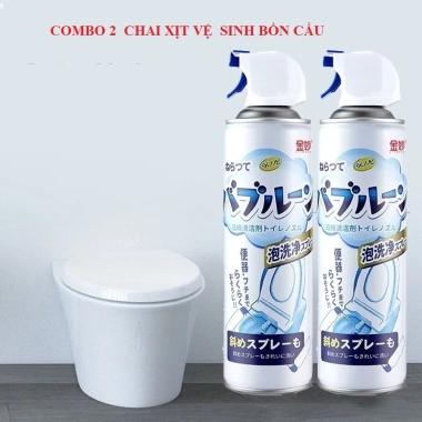Combo 2 chai xịt bột tuyệt vệ sinh toilet và bồn tắm – Siêu sạch, loại bỏ mảng bám, 35.000 VND